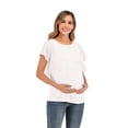 thumbnail image 7 of ZTTD Womens Maternity Irregular Soild Hem Tee Shirt Casual Short Sleeve Crew Neck Basic Nursed T Shirt Top Breastfeeding Blouse, 7 of 7