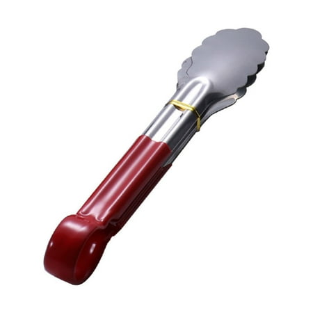 

Flybaeast Food Clipsstainless Steel Three Line Food Clip 9 Inch Food Clip Bread Clip Red Glue Red Handle Ice Clip Barbecue Clip Steak Clip Carbon Clip (D)