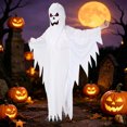 thumbnail image 5 of K-i-ds Halloween Ghost Hooded Long Robe, Lightweight Loose Flowy Ghost Tunic For Trick Or Treat Themed Gatherings, 5 of 8