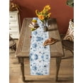 thumbnail image 5 of Blue Spring Floral Table Runner 48 Inches, Farmhouse Summer Botanical Bed Runner Dresser Scarves Tabletop for Indoor Outdoor Parties/Ceremony/Banquet, 13" x 48", 5 of 8