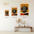 thumbnail image 4 of Eastern Print Dachshund Dog Read Book Poster Wall Art, Wake Up and Read 1960 National Library Week Inspiring Wall Decor, Painting for Home, Office Decor, UNFRAMED, 24x36, 4 of 4