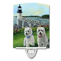 Caroline's Treasures PPP3230CNL Westie Schooner & Annie Ceramic Night Light, 6x4x3", multicolor