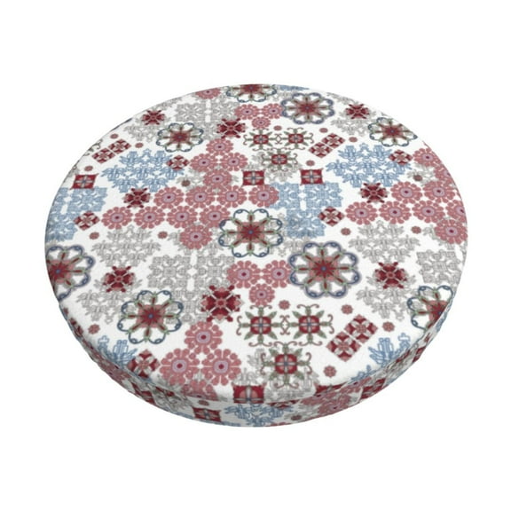 Vsdgher Abstract Floral Print Stool Covers Round,Stretch Round Stool Covers Washable Stool Cushion Slipcover Elastic Chair Covers for 12-14 Inch Chair
