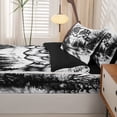 thumbnail image 5 of Manfei Black Wolf Zipper Full Size Comforter Sets with Fitted Sheet and 2 Pillowcases，Jungle Animal Print Zipper Bedding Set,Black Reversible,4pcs, 5 of 8