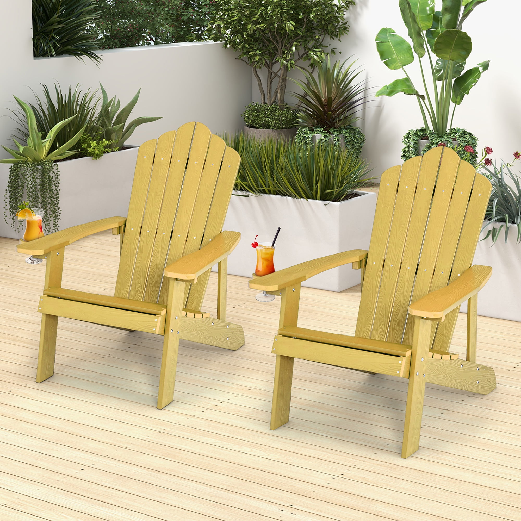 yellow plastic patio chairs