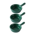 thumbnail image 1 of Plato para salsa de cerámica, recipiente portátil para condimentos, para picnic, pequeño, blanco Pequeño verde oscuro, 1 of 9