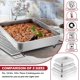 thumbnail image 3 of Juego de 2 sartenes para hornear con tapa, 12⅓ x 9¾ x 2 pulgadas, de acero inoxidable para hornear, refrige y horno bandeja rectangular para lasaña profunda para focaliza, pan, brownies, 3 of 4