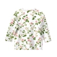 thumbnail image 3 of Iaqnaocc Shirts for Child Girls 10-12 3/4 Sleeve Cute Floral Print Tunic Tops Girls Clothes Fashion Crew Neck Blouses Casual Soft Gifts for Teen Girls Light Green 4-5 Years, 3 of 4