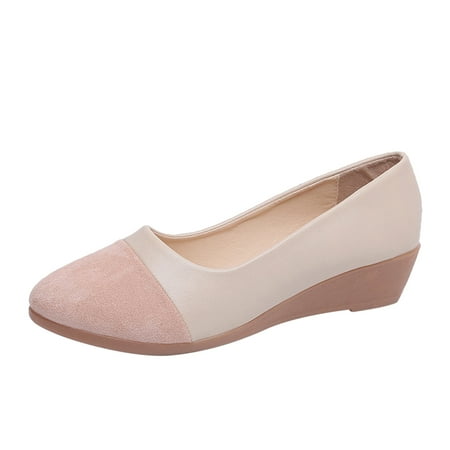 

Sngxgn Comfortable Basic Shoes Women Ballet Flat Pointed Toe Slip-on Classical Shoes(Beige 7)