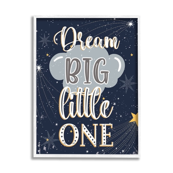 Stupell Home Décor Industries Dream Big Little One Outer Space Shooting Stars, 11 x 14, Designed by Andrea Jasid Grassi