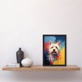 thumbnail image 4 of West Highland Terrier Dog Lover Gift Pet Portrait Blue Yellow Orange Artwork Painting Artwork Framed Wall Art Print A4, 4 of 5