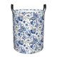 thumbnail image 1 of Balery Blue Paisley Cesta de ropa redonda con asas, impermeable, independiente, para ropa, juguetes, dormitorio y familia-Medium, 1 of 6