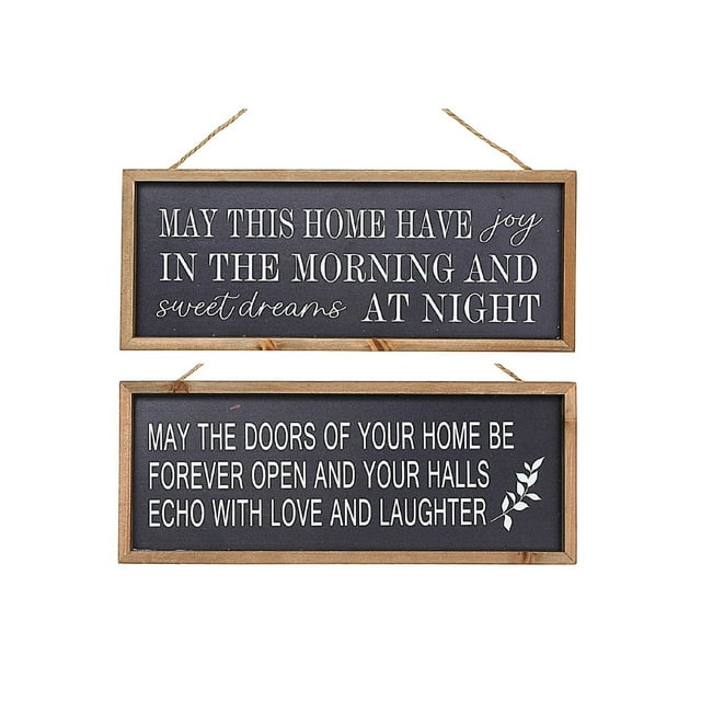 IH Casa Decor Framed Rect. Wood Sign May Your Home Be Filled With Asstd - Set of 2