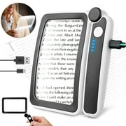 Magnifying Glass with Light, Rechargeable Led Page 4X Magnifier for Reading, Folding Handheld Illuminated Lighted Magnifier for Seniors Low Vision Reading Inspection
