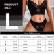 thumbnail image 2 of Conjunto de ropa interior con encaje floral y lazo festoneado decorativo para mujer - Negro, 2 of 6