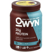 OWYN Plant Protein Powder | Only What You Need 100% Vegan Plant-Based Protein Smoothie Shake Mix Powder, Gluten Free | Dark Chocolate, 1.2 pounds