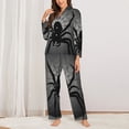 thumbnail image 2 of Balery Black Spiders Conjunto de Pijama con Estampado para Mujer, Conjunto de Dos Piezas con Manga Larga, Ropa de Dormir Suave con Bolsillos, Pijamas Cómodos-X-Large, 2 of 7