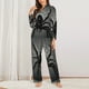 thumbnail image 2 of Fotbe Black Spiders Conjunto de Pijama de Manga Larga para Mujer con Estampado, Ropa de Dormir de 2 Piezas, Conjunto de Casa Suave y Cómodo con Bolsillos-Large, 2 of 7