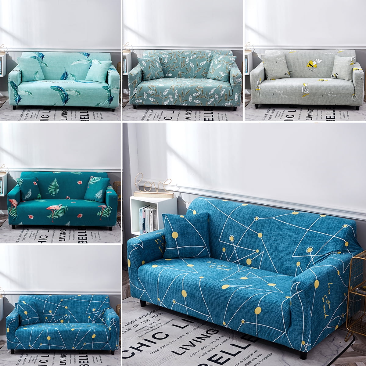 Universal Slipcovers Stretch Elastic Couch Settee Sofa Cover 1-4 Seater Easy fit 