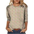 thumbnail image 1 of Camisas Navideñas Para Mujer Tops de Manga Larga Moda Estampado de Navidad Cuello Redondo Top Blusa Jersey Odeerbi ODB202153, 1 of 5