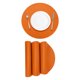 thumbnail image 1 of 4 Pcs Manteles Individuales de Cuero Sintético para Mesa de Cena, Manteles Redondos Resistentes al Calor (Naranja), 1 of 5