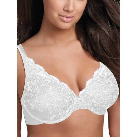 

Playtex Secrets Beautiful Lift Embroidered Underwire Bra White 44DD Women s