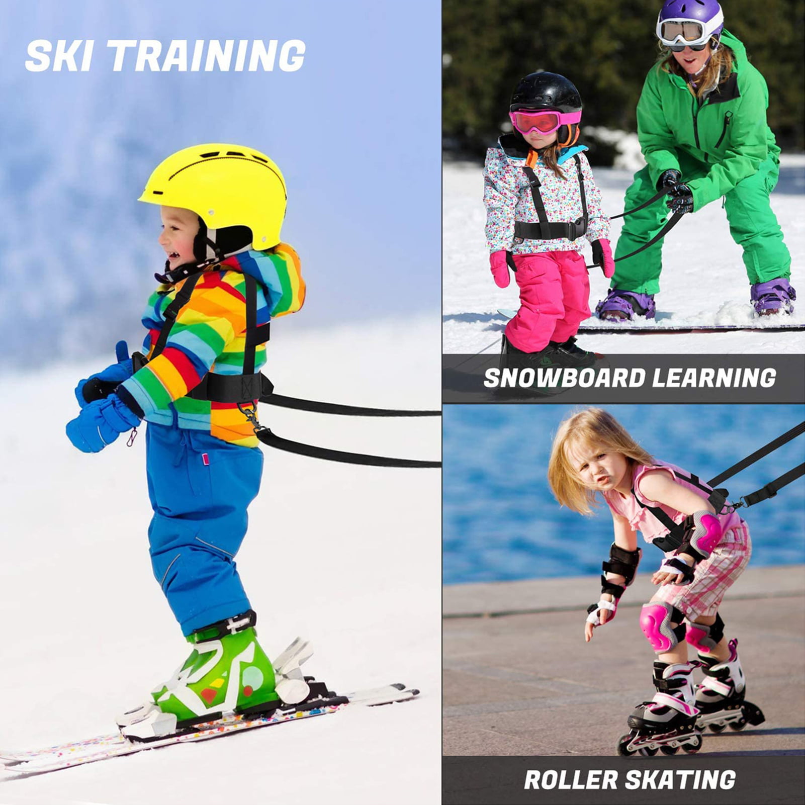 Ski Snowboard Harness Trainer for Kids Roller Skating Teaching Ski Leash 