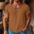 thumbnail image 2 of Gamivast Linen T Shirts for Men Scoop Neck Short Sleeve Casual Daily T Shirts Cotton Regular Fit Solid Edge Soft Stretchy Tshirts Shirts Summer Tops, 2 of 6