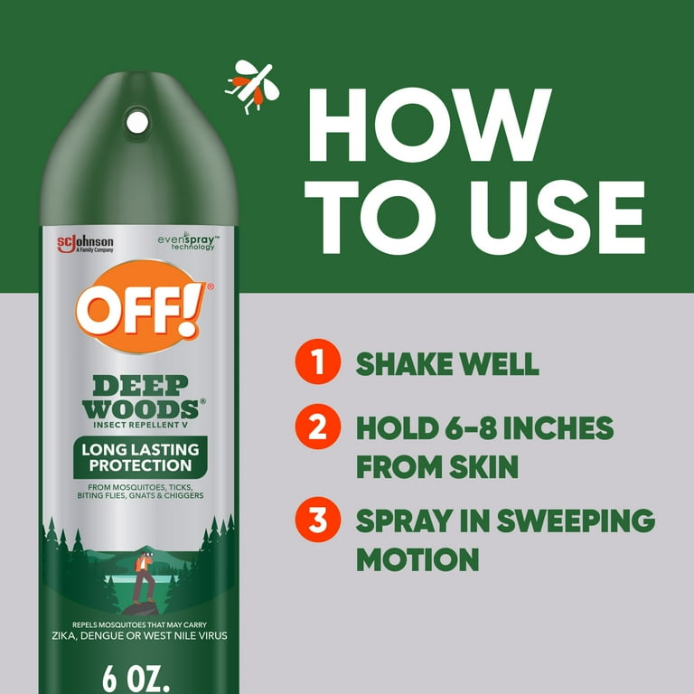 OFF! Deep Woods Mosquito Repellent V, up to 8 Hours of Protection from  Mosquitoes, 6 oz