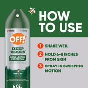OFF! Deep Woods Insect Repellent Spray with DEET, Mosquito & Tick Bug Spray, 8 Hr, 6 oz