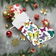 thumbnail image 7 of Coolnut Christmas Stockings Family Holiday Party Personalized Gift Colorful Butterfly Christmas Stockings Christmas Decorations Mantel Decor, 17.71"x12.20" 1PCS, 7 of 7