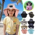 thumbnail image 4 of Children's Sun Hat Solar Fan Hat Rechargeable Children's Sun Hat Outdoor Wide Brim Sun Hat with Solar Fan Wide Brim Solar Fan Outdoor Fishing Hat Solar USB Charging Solar Fan Hat, 4 of 4