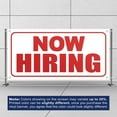 thumbnail image 3 of Now Hiring 13 oz Heavy Duty Vinyl Banner Outdoor/Indoor Help Wanted Sign for Business, Storefront, Advertising Multiple Sizes & Colors Single-Sided with Metal Grommets (5x1.5 Ft, White & Red), 3 of 6