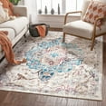 thumbnail image 2 of Snailhome 5' 2" x 7' 5"/ 6' 6" x 9' 5" Large Area Rugs Vintage Persian Foldable Carpet, Indoor Non-Shedding Non-Skid Area Rug (5 Styles,5 Sizes), 2 of 7