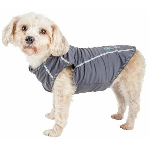 Pet Life Luxe Tira-Poochoo Tiramisu Patterned Mink Dog Coat Jacket, White And Brown - Small
