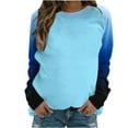 thumbnail image 4 of Mingw Womens 3XL Loose Fit Ringer Long Sleeve Tops Casual Fall T Shirts Crewneck Tunic Color Block Shirts for Everyday Occasion, 4 of 5