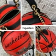 thumbnail image 5 of Basketball Shaped Handbags Purse Tote Round Shoulder Messenger Cross Body PU Bag Adjustable Strap for Women Girls, 5 of 7
