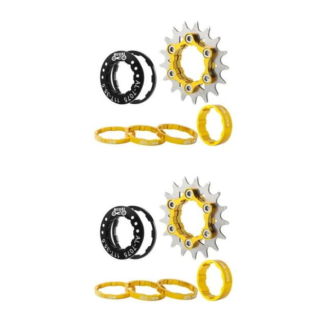 Transemion Cassette à 1 Vitesse Unique Engrenage Durable Ensemble de Conversion pour Moyeux 7-10s Or 17T 2ensemble
