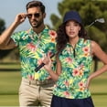 thumbnail image 2 of KUIFORTI Matching Golf Shirts for Couple Moisture Wicking Hawaiian Tropical Floral Quick Dry Funny Men Women Matching Couple Golf Shirts Breathable Fabric Washable Suitable for Outdoor Sports, 2 of 6