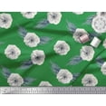 thumbnail image 2 of Soimoi Green Cotton Duck Fabric Palm Leaves & Anemone Floral Print Fabric by Yard 56 Inch Wide, 2 of 3