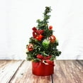 thumbnail image 4 of Christmas Tree 7.9inches Artificial Small Christmas Tree Ornament Mini Christmas Tree Flocked Tabletop Tree with Hanging Ornaments for Christmas Desktop Bedroom Home Indoor Decoration, 4 of 7