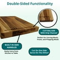 thumbnail image 5 of EcoDecors 14" x 10" FSC® Teak Reversible Cutting Board with Juice Groove, 5 of 7