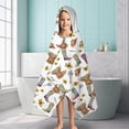 thumbnail image 6 of Highland Cow Sunflower Boot Hat Pattern Hooded Bath Towel，60"x35" for Ages 3 To 12 Kids, Quick Dry Lightweight Soft Microfiber Hood Beach Towel Cover Up for Kids, 6 of 7