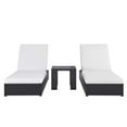 thumbnail image 2 of Modway Tahoe Outdoor Patio Powder-Coated Aluminum 3-Piece Chaise Lounge Set in Gray White, 2 of 6