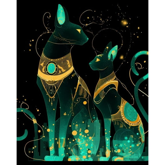 Paint by Numbers for Adults Kids Beginner Night of the Jade Cat God DIY Acrylic Painting by Numbers Kits with Brushes Acrylic Pigment Home Decoration Gifts 16 x 20 inch