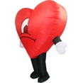 thumbnail image 3 of Inflatable  Heart Mascot Costume Adult Full Body Blow Up Halloween Party Cosplay Suit,Height 4'11"-6'3",Sad, 3 of 6