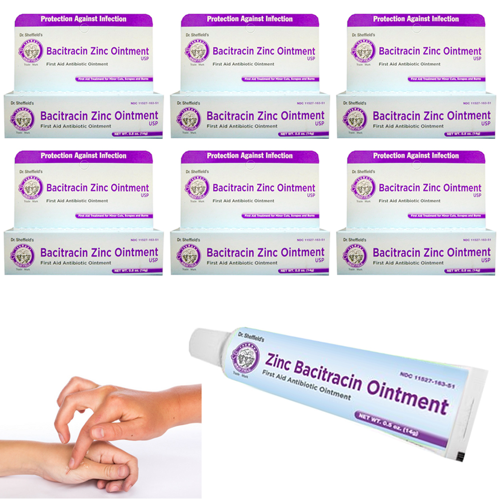 6 X Bacitracin Zinc Ointment First Aid Antibiotic 0.5 Oz 14 g Cream