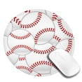 thumbnail image 2 of Disketp Baseballs Small Mouse Pad 7.9x7.9 Inches,Washable Round Mousepad For Office Laptop Computer,Non-Slip Rubber Base Mouse Pads For Wireless Mouse, 2 of 8