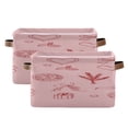 thumbnail image 2 of IAUYY Set of 2 Storage Cubes with Handles-Not Prone to Deformation Canvas Storage Baskets for Bedroom Closet Living Room Decorative Storage Baskets Cute and Warm Illustrations, 2 of 9