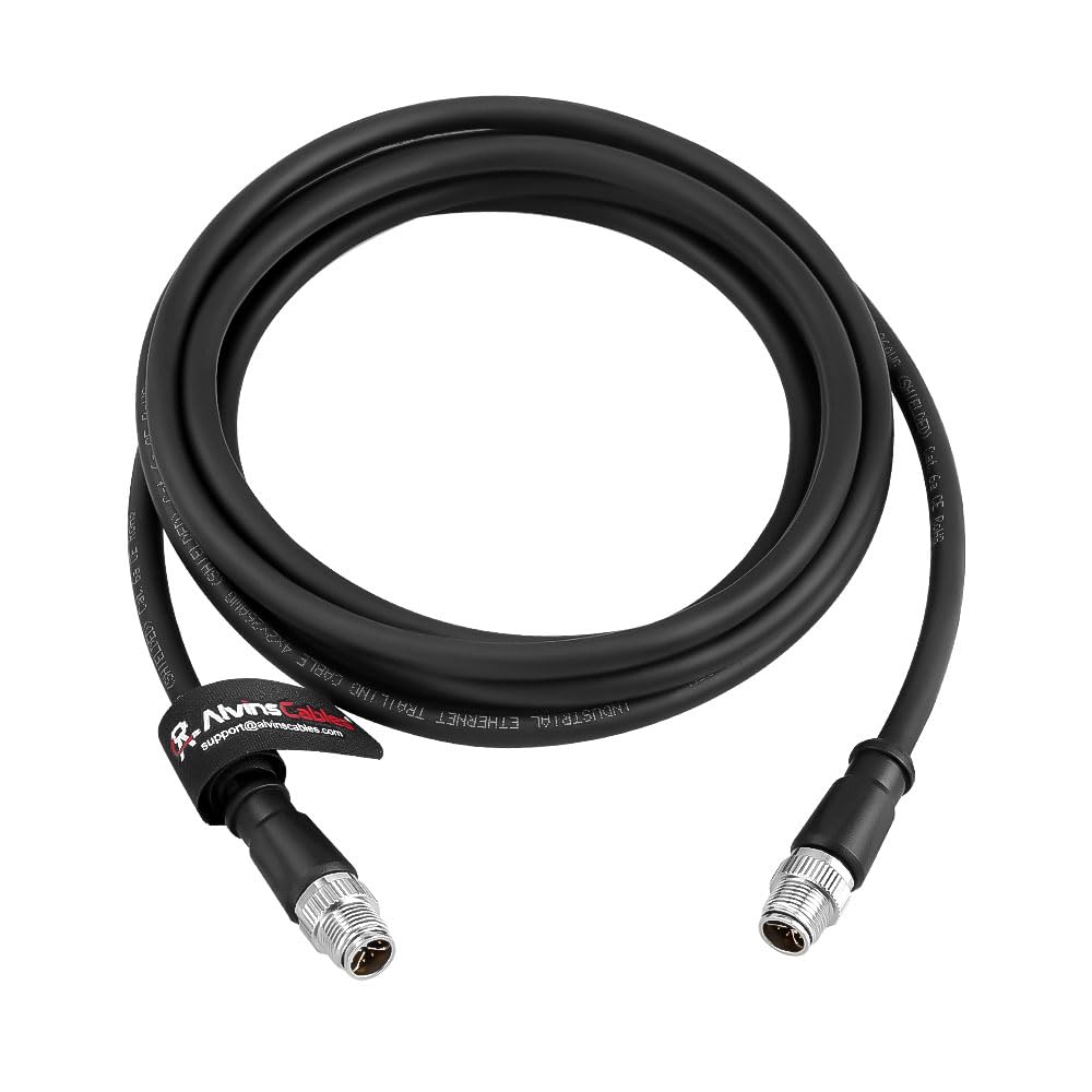 Alvin's Cables Cognex High Flex Cat6a Ethernet Cable,M12 X-Coded 8 Pin to 8 Pin Male Cable for Cognex Basler Industrial Camera,5m/16.4ft